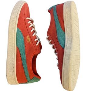 ‎Puma pink and blue suede shoes size 3Y